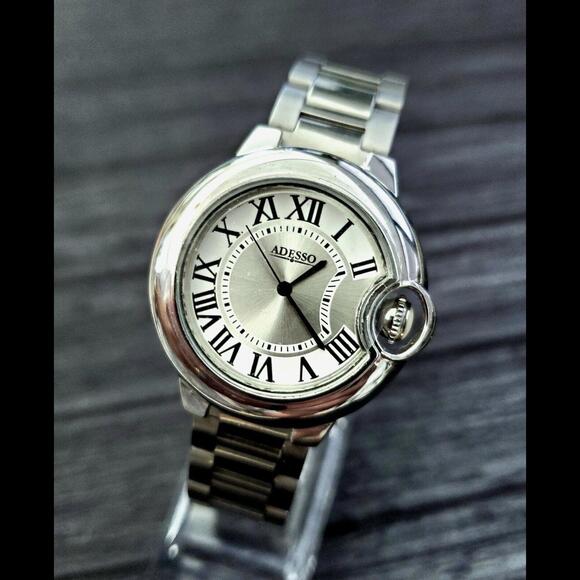 Art Deco Roman Adesso Neuvoux Stainless Men's Dress Watch - Picture 6 of 9